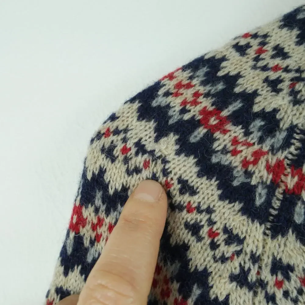 J Crew Men's Medium‎ Crewneck Sweater 100% Wool Nordic Fair Isle Pullover Raglan